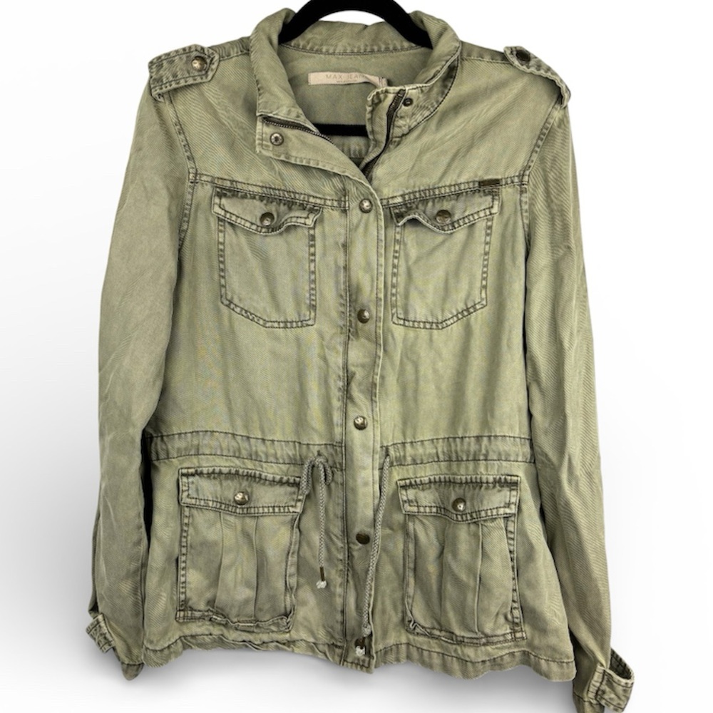 Max Jeans Women’s Olive Green Size Medium Military Jacket